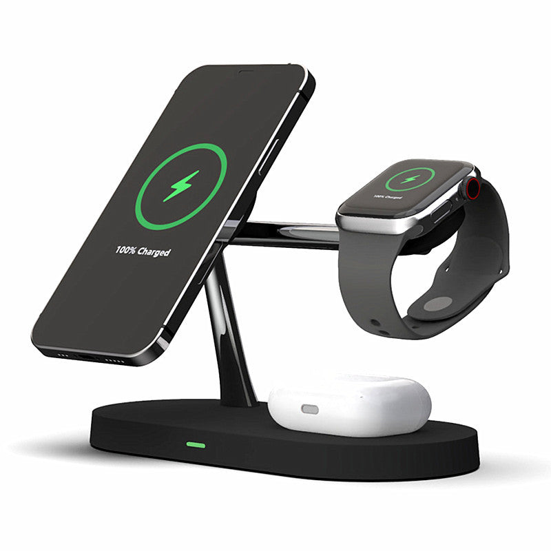 Multifunctional Five-In-One Magnetic Wireless Charging Watch Headset Desktop Mobile Phone Holder Charger 15W Fast Charge CJ