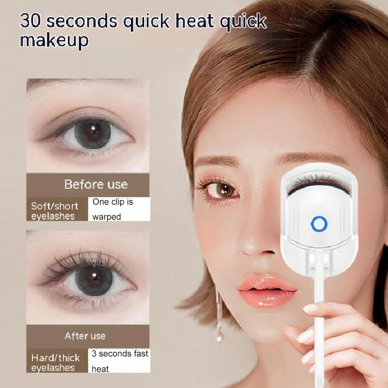 Eyelash Curler Portable Electric Heated Comb Eye Lash Long Lasting Eyelashes Curls Thermal Eyelash Curler Makeup Tools Heated Eyelash Curlers,Rechargeable Electric Eyelash Curler,Handheld Eyelash Heat CJ