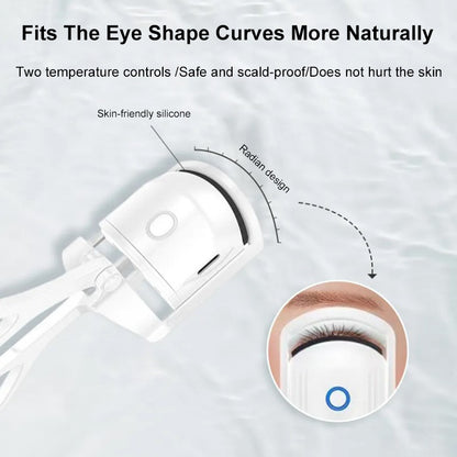 Eyelash Curler Portable Electric Heated Comb Eye Lash Long Lasting Eyelashes Curls Thermal Eyelash Curler Makeup Tools Heated Eyelash Curlers,Rechargeable Electric Eyelash Curler,Handheld Eyelash Heat CJ