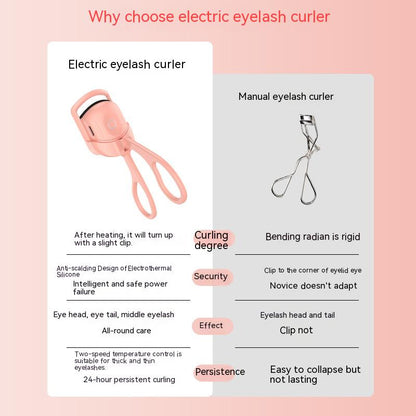 Eyelash Curler Portable Electric Heated Comb Eye Lash Long Lasting Eyelashes Curls Thermal Eyelash Curler Makeup Tools Heated Eyelash Curlers,Rechargeable Electric Eyelash Curler,Handheld Eyelash Heat CJ