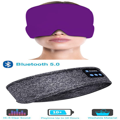 Wireless Bluetooth Sleeping Headphones Headband Thin Soft Elastic Comfortable Music Ear Phones Eye Mask For Side Sleeper Sports CJ