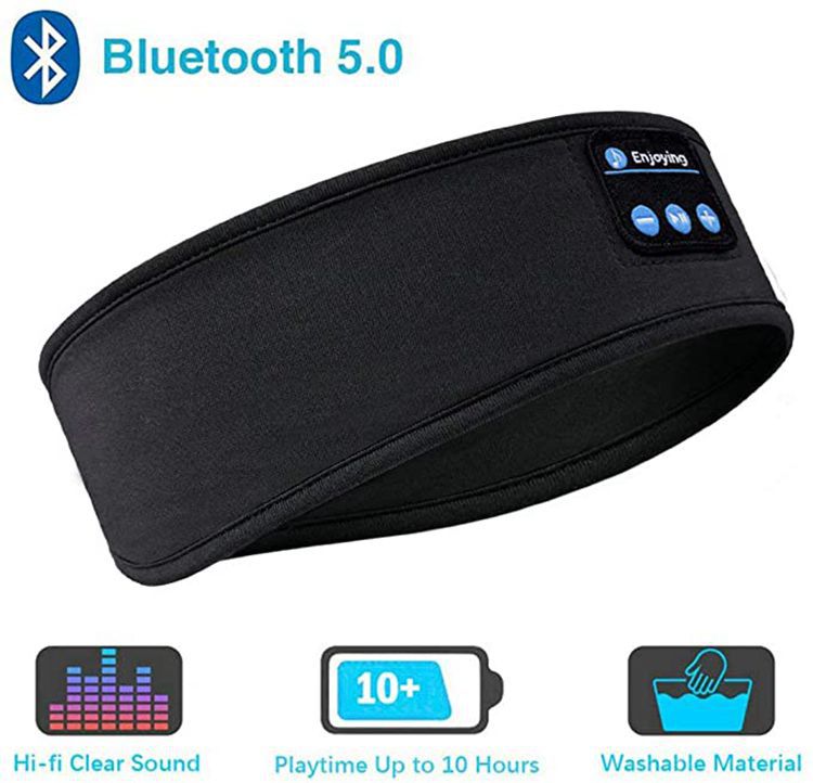 Wireless Bluetooth Sleeping Headphones Headband Thin Soft Elastic Comfortable Music Ear Phones Eye Mask For Side Sleeper Sports CJ