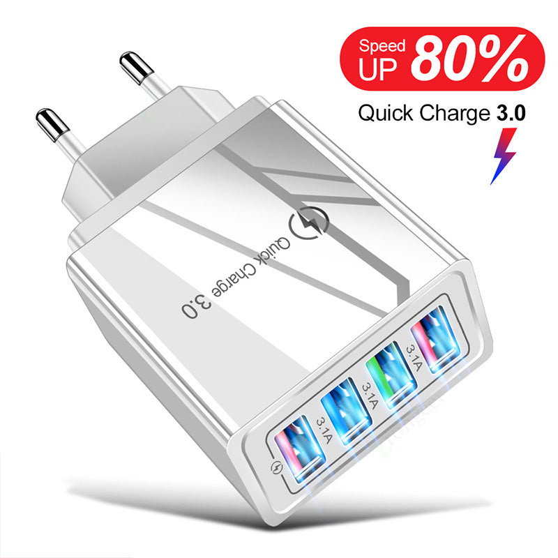 USB Charger Quick Charge 3.0 4 Phone Adapter For Tablet Portable Wall Mobile Charger Fast Charger CJ