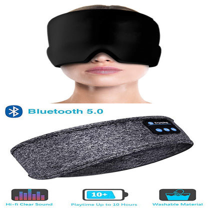 Wireless Bluetooth Sleeping Headphones Headband Thin Soft Elastic Comfortable Music Ear Phones Eye Mask For Side Sleeper Sports CJ