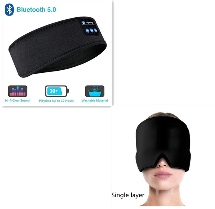 Wireless Bluetooth Sleeping Headphones Headband Thin Soft Elastic Comfortable Music Ear Phones Eye Mask For Side Sleeper Sports CJ