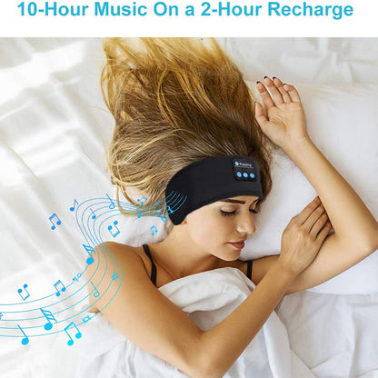 Wireless Bluetooth Sleeping Headphones Headband Thin Soft Elastic Comfortable Music Ear Phones Eye Mask For Side Sleeper Sports CJ