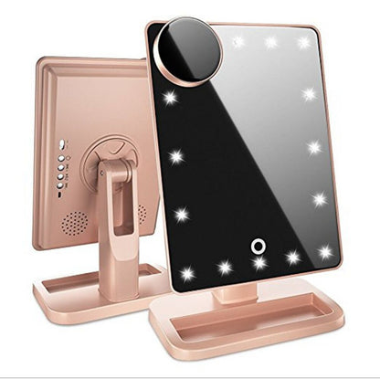 Touch Screen Makeup Mirror With 20 LED Light Bluetooth Music Speaker 10X Magnifying Mirrors Lights CJ