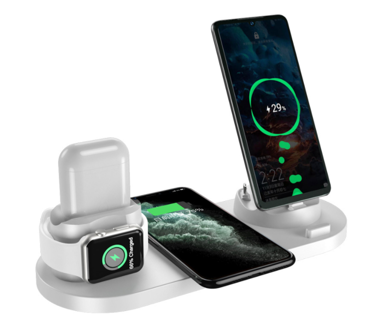 Wireless Charger For IPhone Fast Charger For Phone Fast Charging Pad For Phone Watch 6 In 1 Charging Dock Station CJ