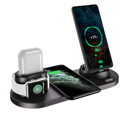 Wireless Charger For IPhone Fast Charger For Phone Fast Charging Pad For Phone Watch 6 In 1 Charging Dock Station CJ