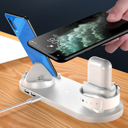 Wireless Charger For IPhone Fast Charger For Phone Fast Charging Pad For Phone Watch 6 In 1 Charging Dock Station CJ