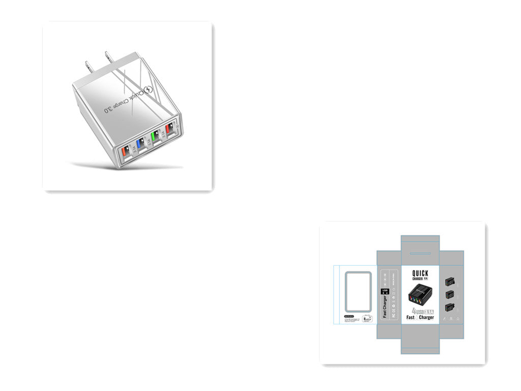 USB Charger Quick Charge 3.0 4 Phone Adapter For Tablet Portable Wall Mobile Charger Fast Charger CJ