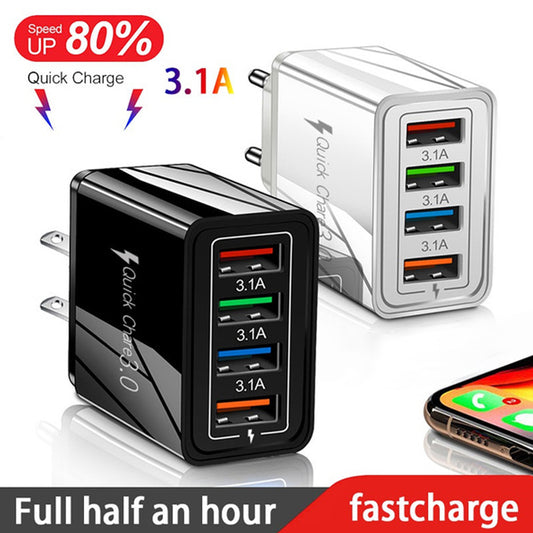 USB Charger Quick Charge 3.0 4 Phone Adapter For Tablet Portable Wall Mobile Charger Fast Charger CJ